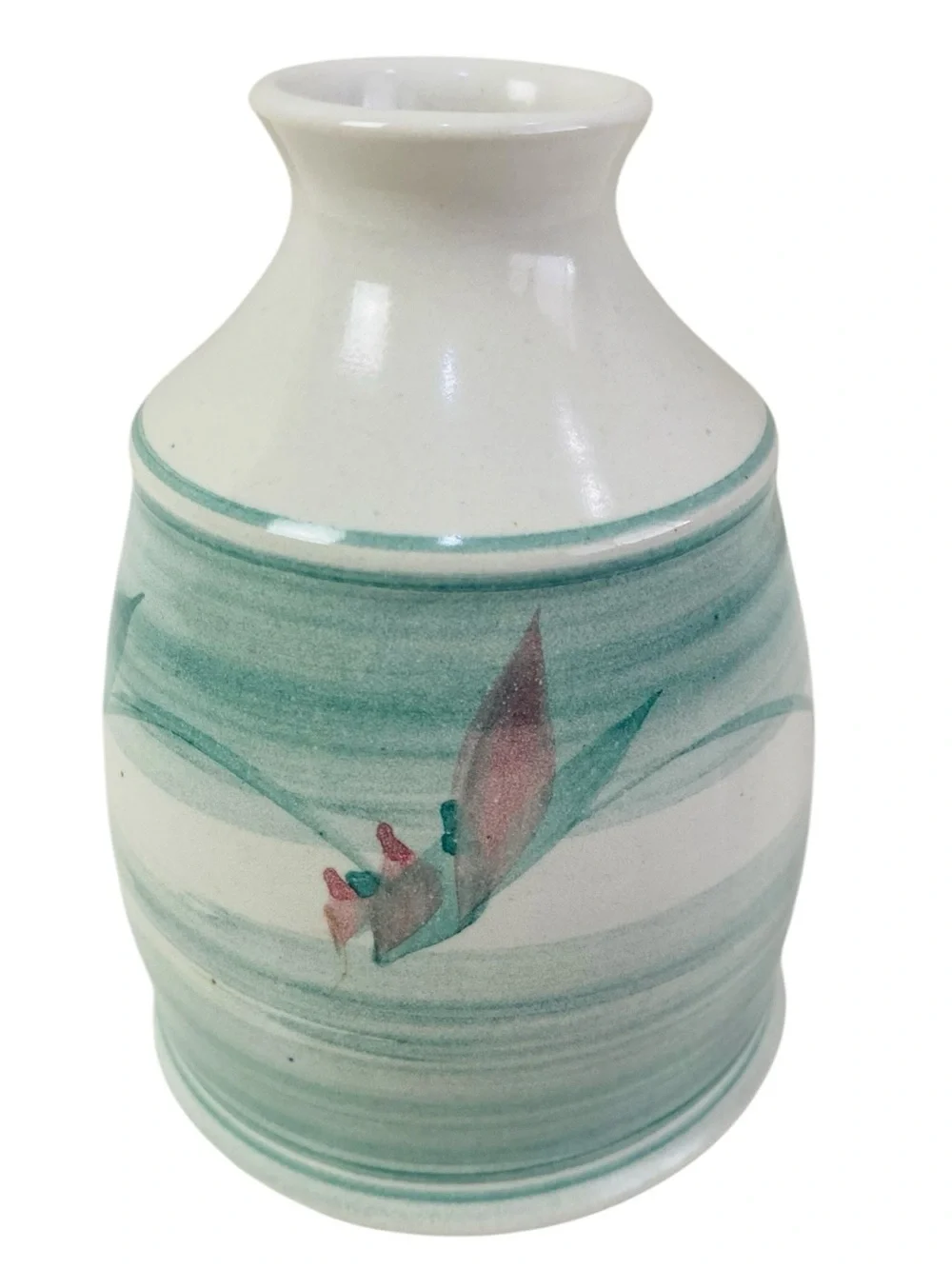 Ken Foster Signed Vintage Hand Painted Ceramic Vase 5” x 4”